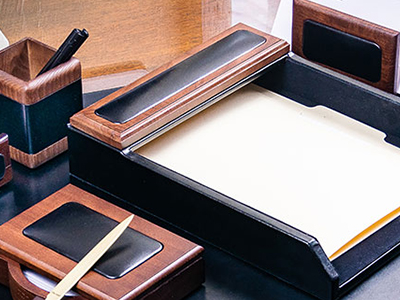 Classic Luxury Desk Set 5 Pieces Black Office Desk Organizer Leather Desk  Accessories Leather Leather Desk Mat Leather Desk Pad 